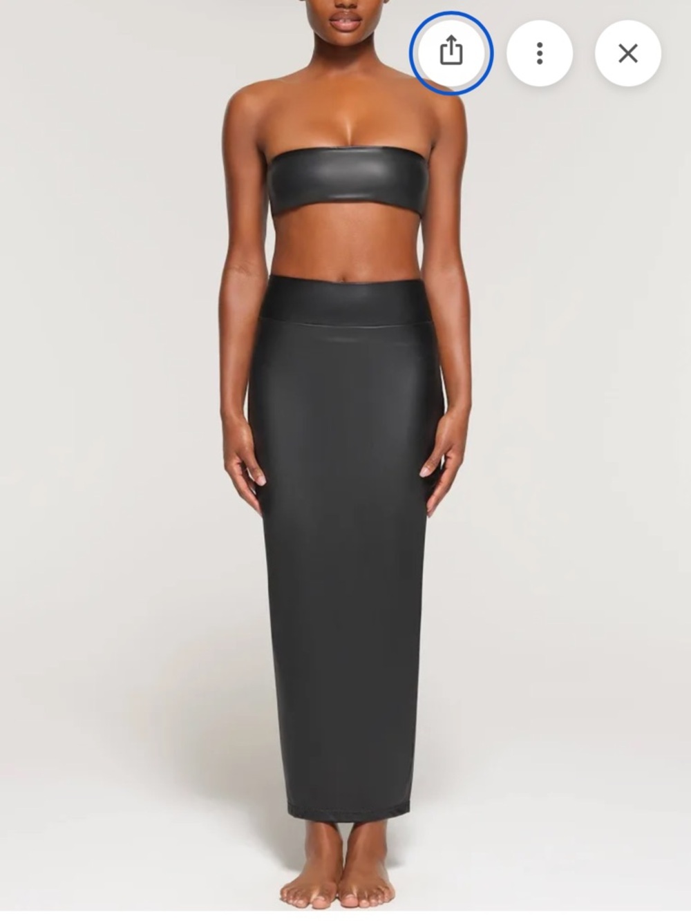 Skims micro pleather swim skirt